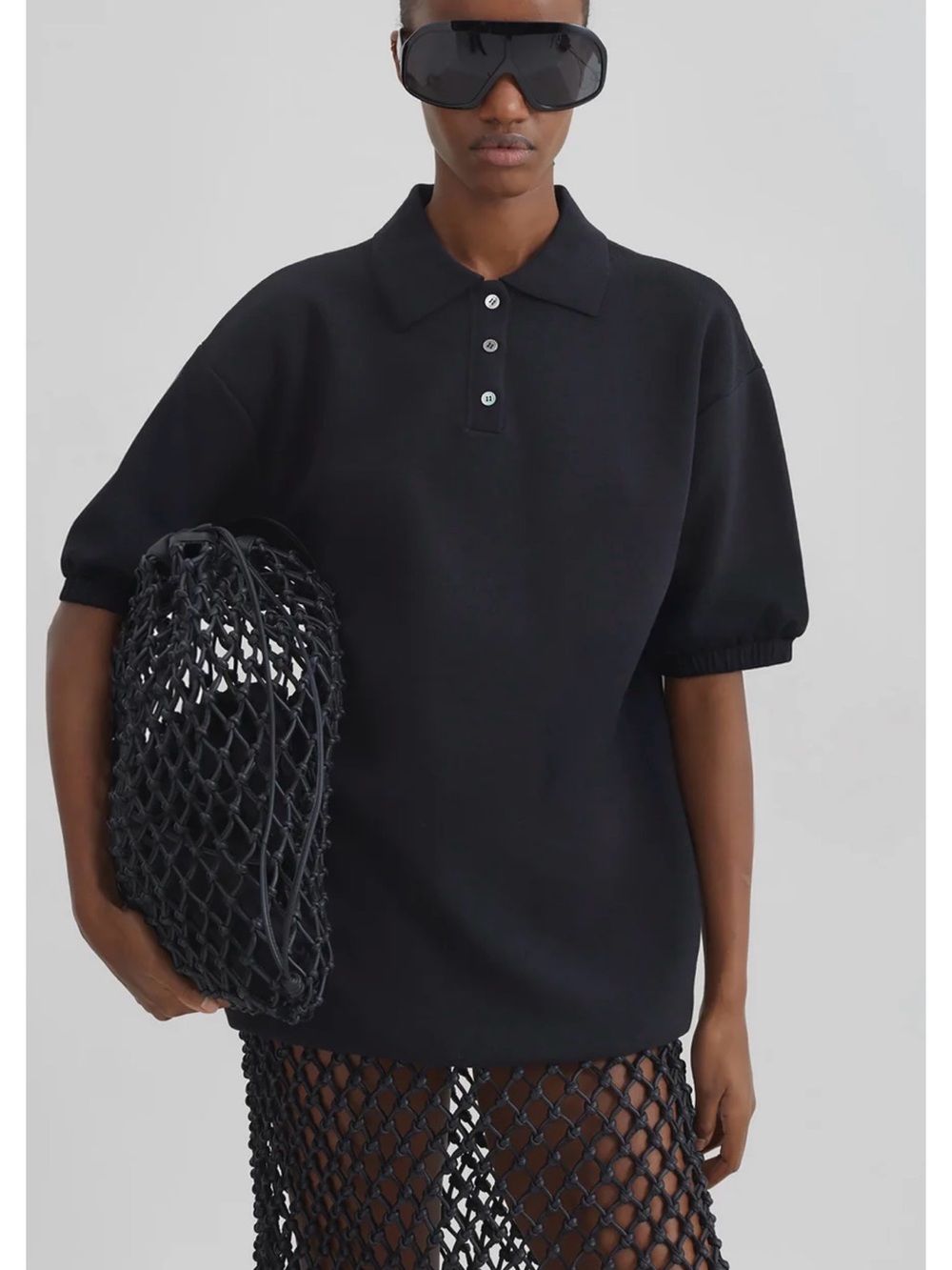 NWOT Medium The Frankie Shop Nola Knit Polo Top
